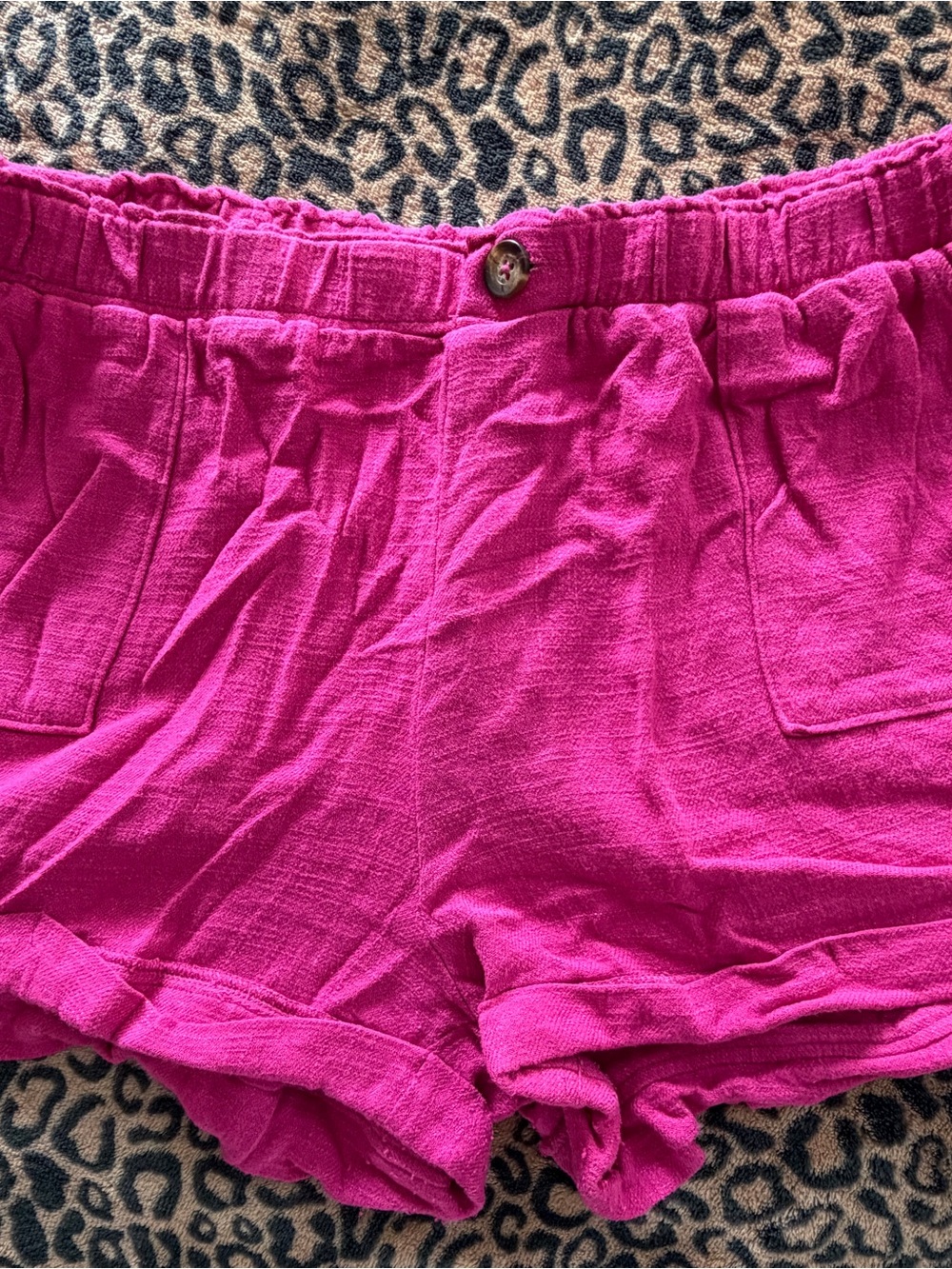Sienna Sky Bright Hot Pink High-Waist Casual Shorts